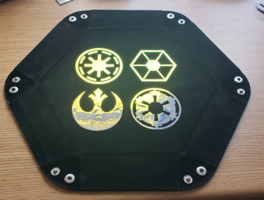 Dice Tray - Multiple Faction Symbols for games like Star Wars Legion / Star Wars Armada / Shatterpoint - Rebel, Empire, Clone, Droid