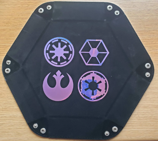 Dice Tray - Multiple Faction Symbols for games like Star Wars Legion / Star Wars Armada / Shatterpoint - Rebel, Empire, Clone, Droid